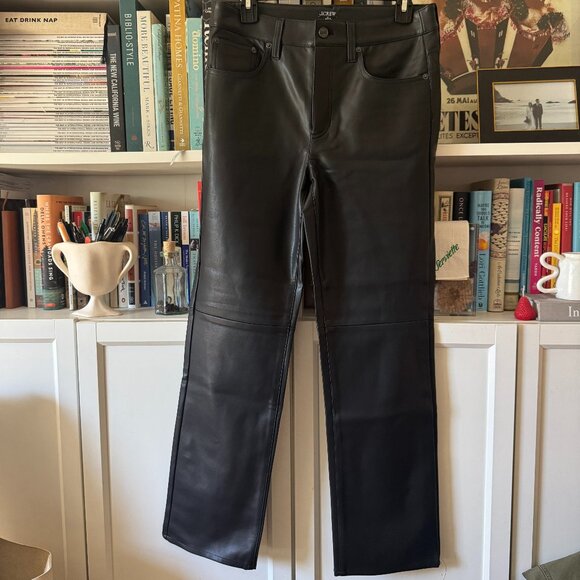 J. Crew Nipped straight pant in faux leather - Picture 2 of 2
